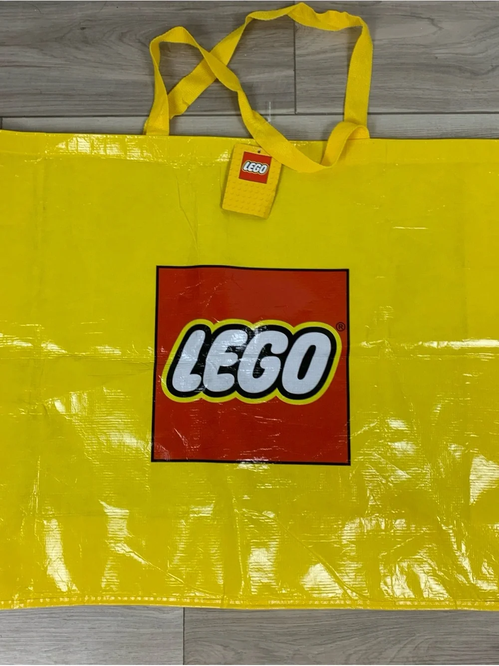 Large LEGO Yellow Logo Shopper Tote  29x 22 1/2”x 8” NWT